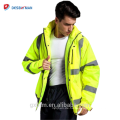 2018 Most Ausgezeichnete Qualität Gelb Hi Vis Arbeitskleidung Parka Hohe Sichtbarkeit Refelctive Sicherheit Winter Padding Arbeitsjacke mit Kapuze